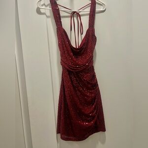 Lucy in the Sky Sequin Bodycon Dress in Red, Like New!